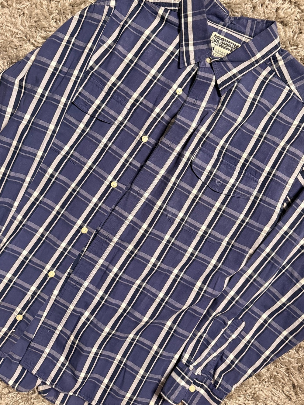 2000s Route 66 Plaid Button Down Shirt